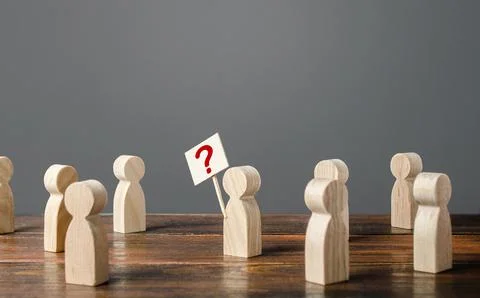 Man draws attention to the issue. Asking questions, searching for truth. Cu.. Stock Photos