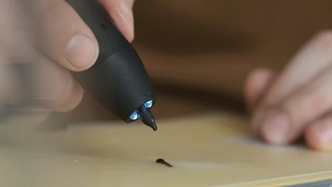 Man draws a black vertical line in the air. Stock-Footage 104273417