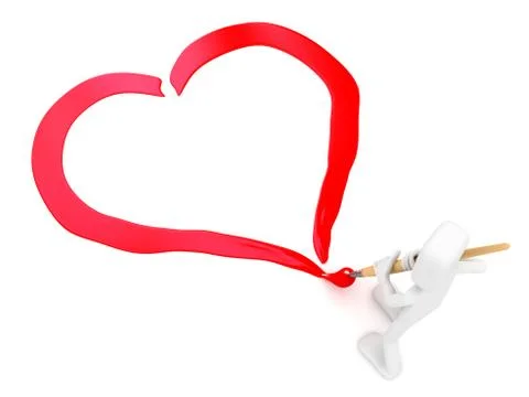 Man draws the heart Stock Illustration