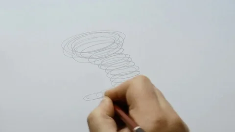 Man draws with a pencil Stock Footage 80856396