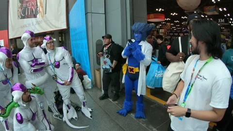 Man dressed up as blue beast Video stock 148517700