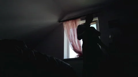 A man dressed in the dark. Stock Footage 58119010