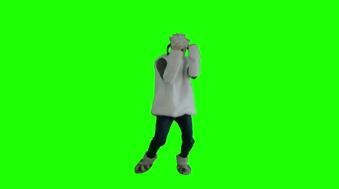A man dressed as sheep fun dancing Stock Footage 51567357