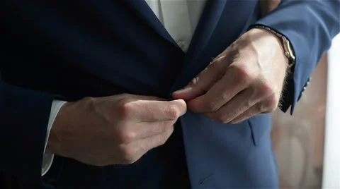 Man dressing dark blue suit Видео 60122603