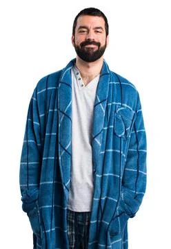 Man in dressing gown Stock Photos