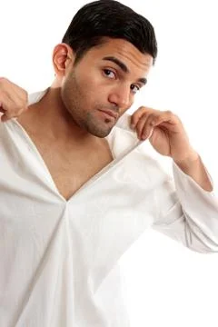 Man dressing or undressing Stock Photos