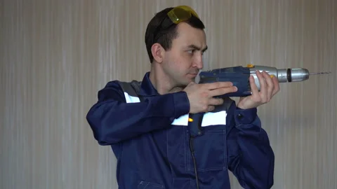 Man with a drill. part №2 Stock-Footage 103113661