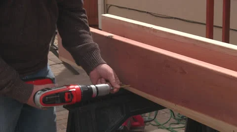 Man drilling board Video stock 22823838