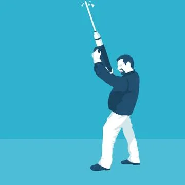 Man drills ceiling Stock Illustration