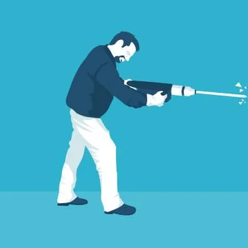 Man drills the wall Stock Illustration