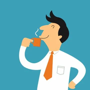 Man drink coffee Stock Illustration