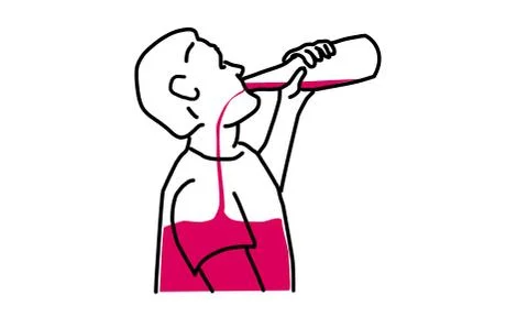 Man drinking alcohol from a bottle Stock Illustration