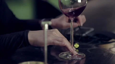 The man is drinking alone at the bar Stock Footage 265536285