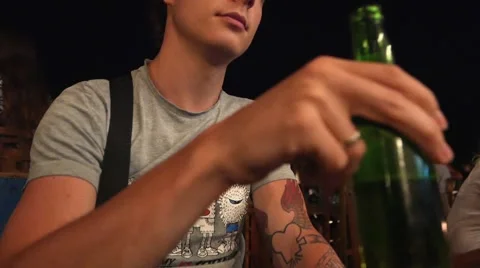 Man drinking beer 動画素材 48633522