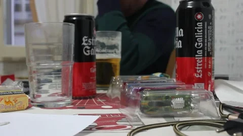 A man drinking beer at home Stock Footage 241440951