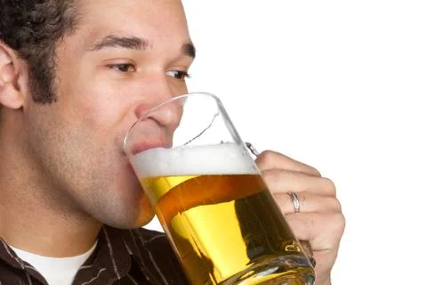 Man drinking beer Stock Photos