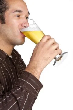 Man drinking beer Foto stock