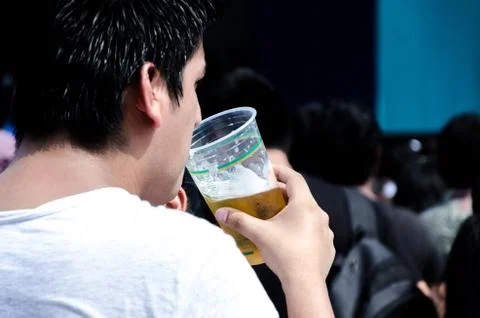 Man drinking beer Stock Photos