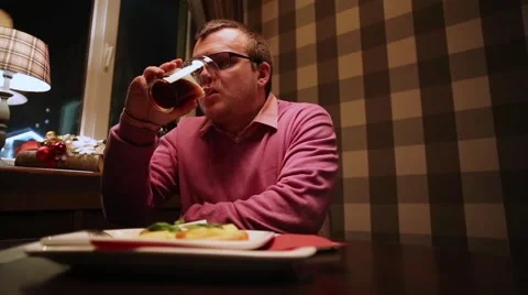 Man Drinking Beer In Pub And Serfing Smartphone Stock Footage 63602078