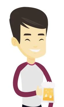Man drinking beer vector illustration Stock Illustration