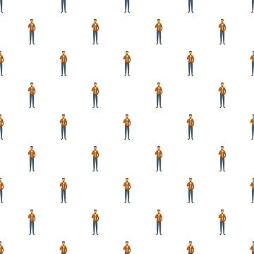 Man drinking coffee cartoon repeating pattern background 스톡 일러스트