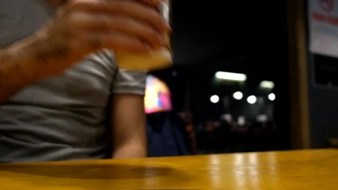 A man drinking coffee in a desk in a cafe in istanbul Turkey Stock Footage 167136113