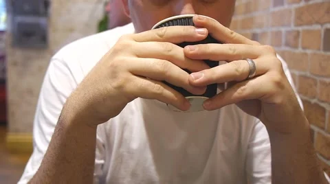 Man drinking Coffee Stock Footage 47191898