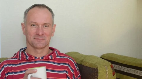 Man drinking coffee. Video stock 60580632