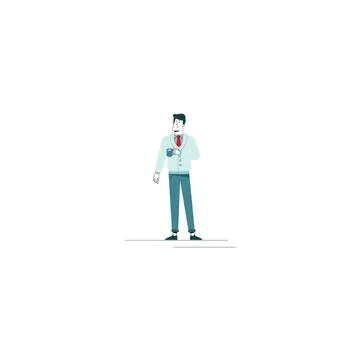 Man drinking coffee Stock Illustration