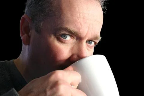 Man drinking coffee Stock Photos