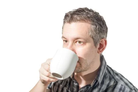 A man Drinking coffee Stock Photos