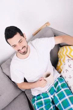 Man drinking coffee. Stock-Fotos