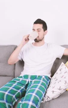 Man drinking coffee. Stock Photos