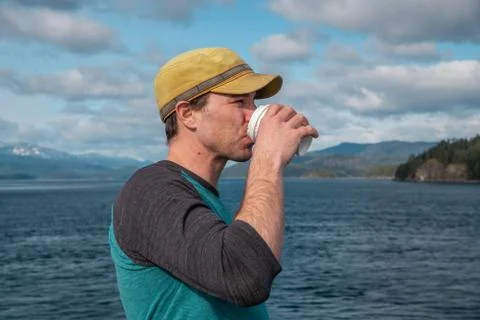 Man drinking a coffee Stock Photos