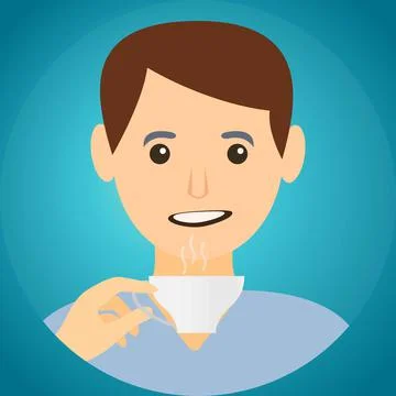 Man drinking from a cup Stock Illustration