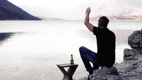 Man drinking Stock Footage 105678963