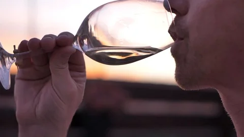 White Wine Wine Taste Testing Near Me Man Drinking Glass Of White