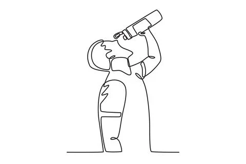 A man is drinking Stock Illustration