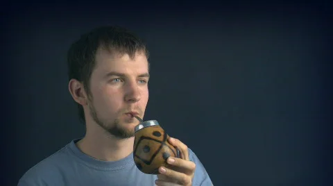 Man drinking mate Video stock 677900