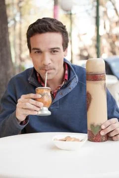 Man drinking Mate Stock-Fotos