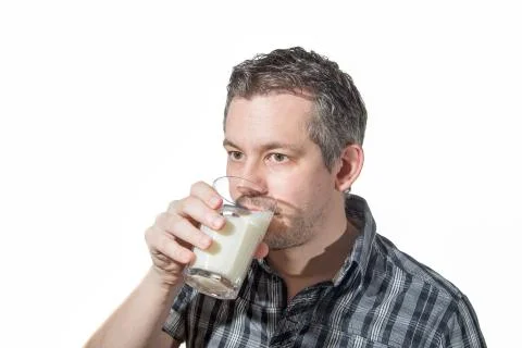 A man Drinking milk Stock Photos