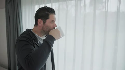 Man drinking from mug Video stock 262089917