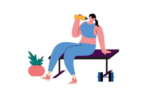 Man Drinking a Post-Workout Protein Shake Illustration Illustrazione stock