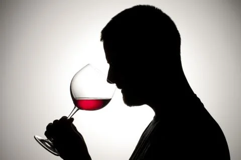 Man drinking red wine Stock Photos