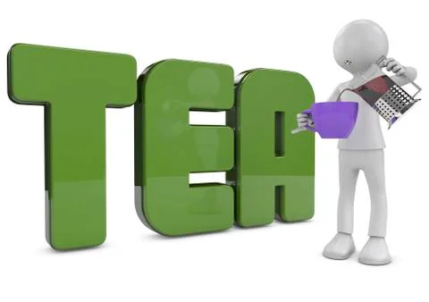 Man drinking tea Stock Illustration