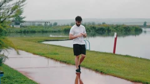 Man drinking water from a bottle Stock Footage 160392908
