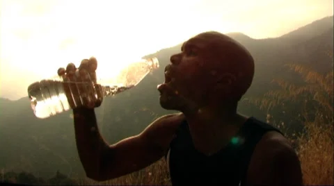 Man drinking water Stock Footage 43693348