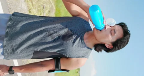 Man drinking water Stock Footage 213354771