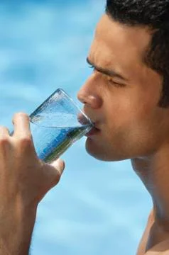 Man drinking water Stock Photos