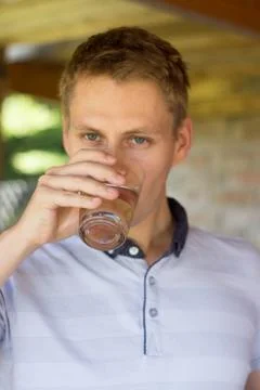 Man drinking water Stock Photos